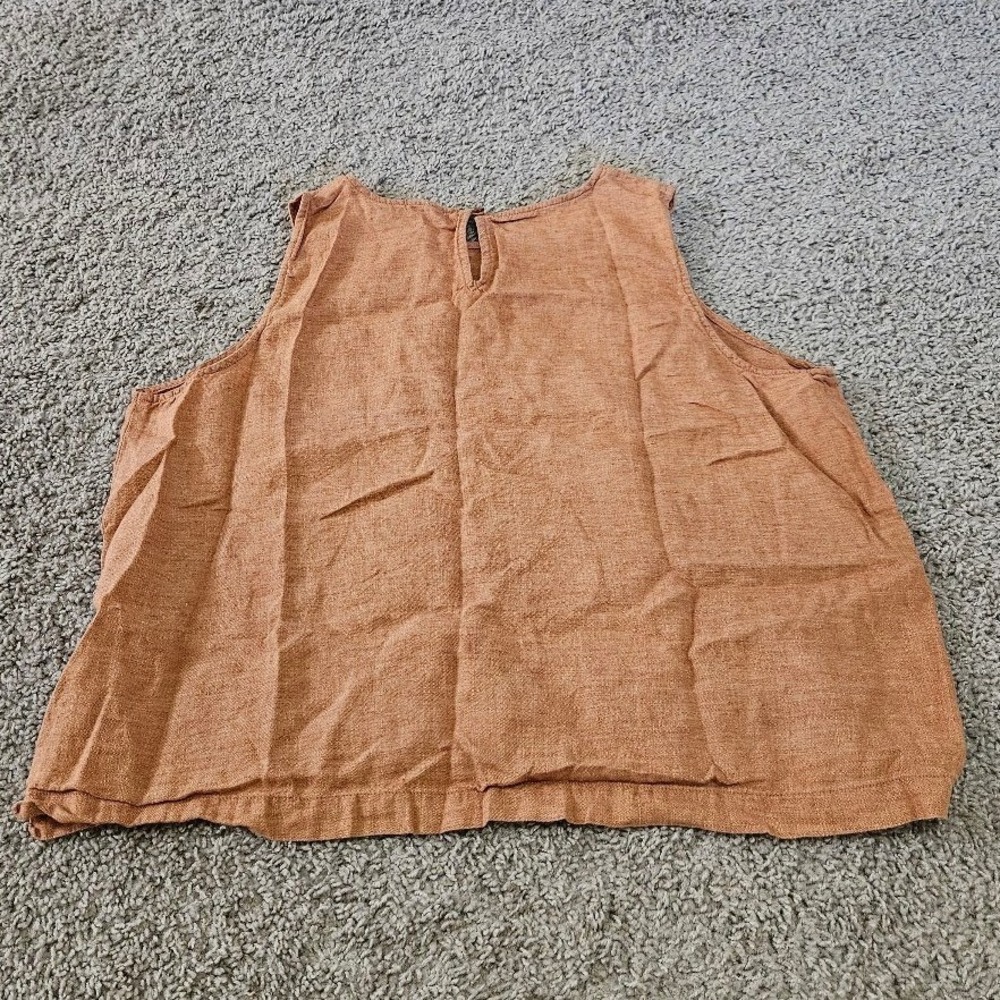 Eileen Fisher Organic Linen Sleeveless Tank Top XL Terracotta Orange - Picture 8 of 8